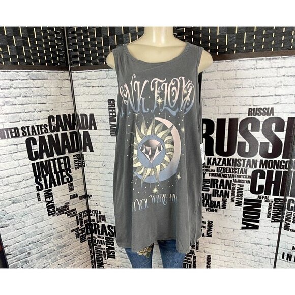 Pink Floyd Torrid Plus 3 Gray Wish You Were Here Graphic Crew Cotton Tank Top - Picture 2 of 6